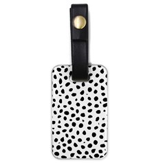 Black And White Seamless Cheetah Spots Luggage Tag (one Side) by LoolyElzayat