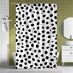 Black And White Seamless Cheetah Spots Shower Curtain 48  X 72  (small)  by LoolyElzayat