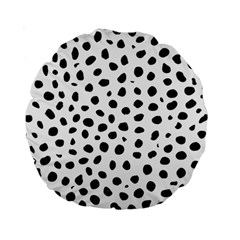 Black And White Seamless Cheetah Spots Standard 15  Premium Round Cushions by LoolyElzayat