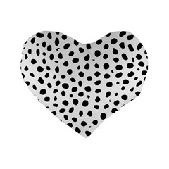 Black And White Seamless Cheetah Spots Standard 16  Premium Heart Shape Cushions by LoolyElzayat