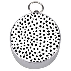 Black And White Seamless Cheetah Spots Silver Compasses by LoolyElzayat