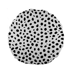 Black And White Seamless Cheetah Spots Standard 15  Premium Flano Round Cushions by LoolyElzayat