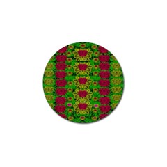 Rainbow Forest The Home Of The Metal Peacocks Golf Ball Marker by pepitasart