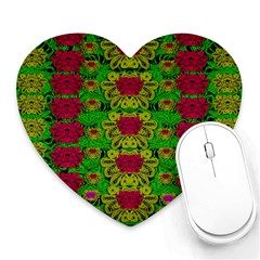 Rainbow Forest The Home Of The Metal Peacocks Heart Mousepads by pepitasart