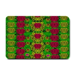 Rainbow Forest The Home Of The Metal Peacocks Small Doormat  by pepitasart