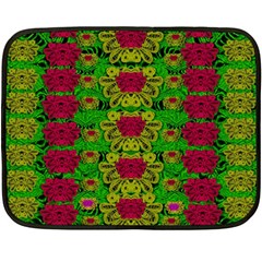 Rainbow Forest The Home Of The Metal Peacocks Fleece Blanket (mini) by pepitasart