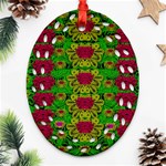 Rainbow Forest The Home Of The Metal Peacocks Oval Filigree Ornament (Two Sides) Front