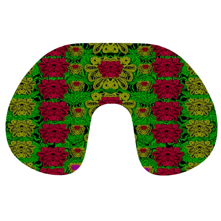 Rainbow Forest The Home Of The Metal Peacocks Travel Neck Pillow