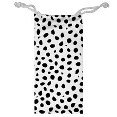 Black And White Seamless Cheetah Spots Jewelry Bag by LoolyElzayat