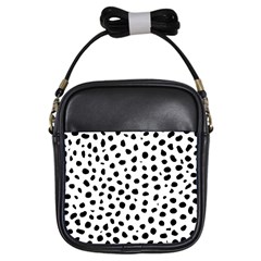 Black And White Seamless Cheetah Spots Girls Sling Bag by LoolyElzayat