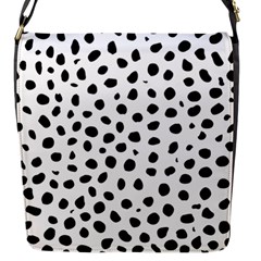 Black And White Seamless Cheetah Spots Flap Closure Messenger Bag (s) by LoolyElzayat