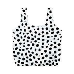 Black And White Seamless Cheetah Spots Full Print Recycle Bag (m) by LoolyElzayat