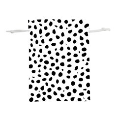 Black And White Seamless Cheetah Spots Lightweight Drawstring Pouch (m) by LoolyElzayat