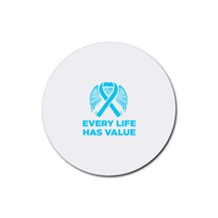 Child Abuse Prevention Support  Rubber Round Coaster (4 Pack)  by artjunkie