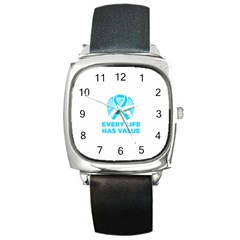 Child Abuse Prevention Support  Square Metal Watch by artjunkie