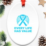 Child Abuse Prevention Support  Oval Ornament (Two Sides) Back