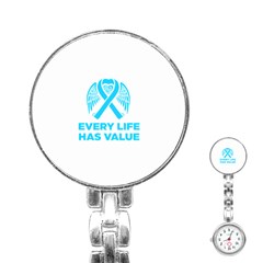 Child Abuse Prevention Support  Stainless Steel Nurses Watch by artjunkie