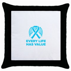 Child Abuse Prevention Support  Throw Pillow Case (black) by artjunkie