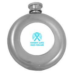 Child Abuse Prevention Support  Round Hip Flask (5 Oz)