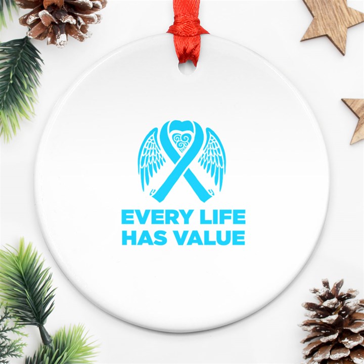 Child Abuse Prevention Support  Round Ornament (Two Sides)