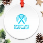 Child Abuse Prevention Support  Round Ornament (Two Sides) Back