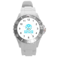 Child Abuse Prevention Support  Round Plastic Sport Watch (l) by artjunkie