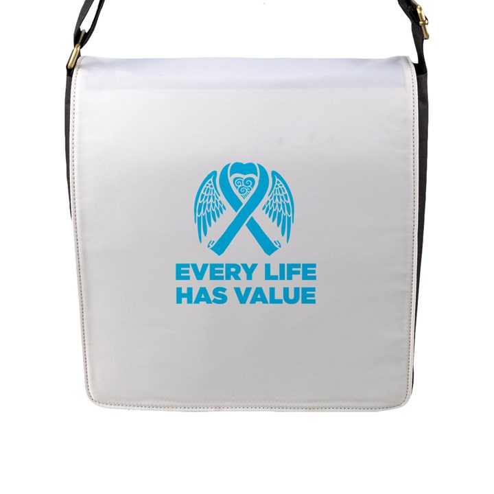 Child Abuse Prevention Support  Flap Closure Messenger Bag (L)