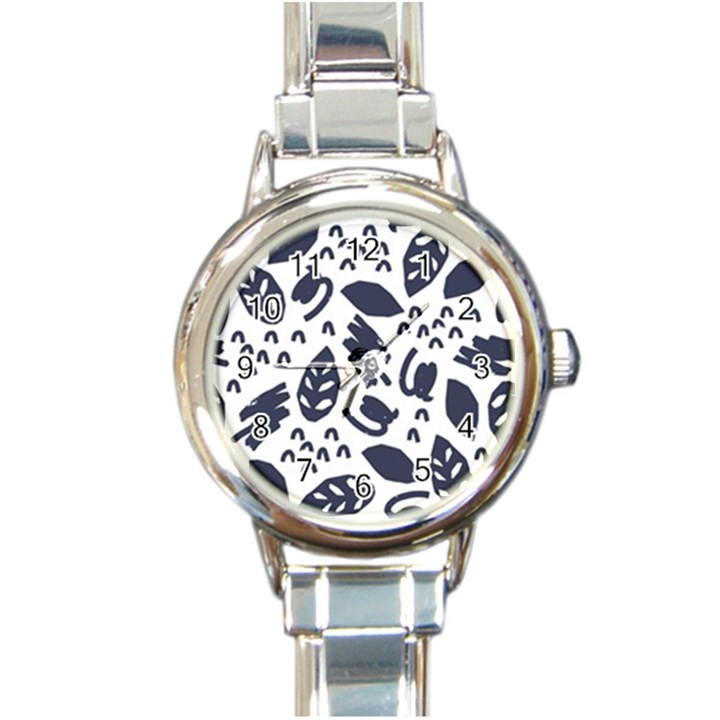 Orchard Leaves Round Italian Charm Watch