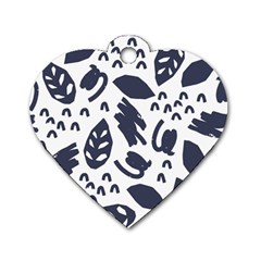 Orchard Leaves Dog Tag Heart (one Side)