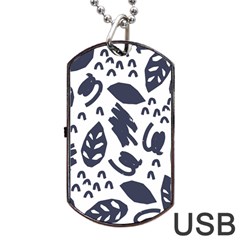 Orchard Leaves Dog Tag Usb Flash (two Sides)