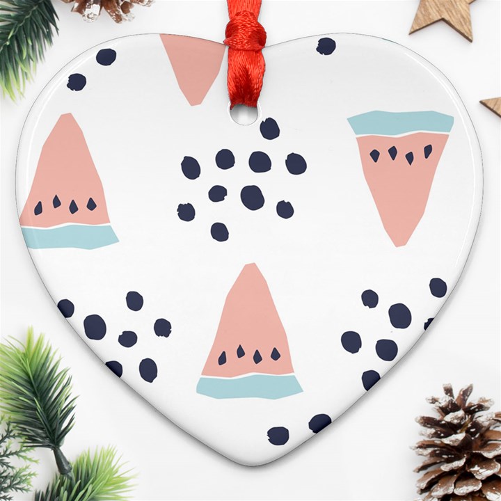 Watermelon Slice Ornament (Heart)