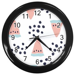 Watermelon Slice Wall Clock (black)