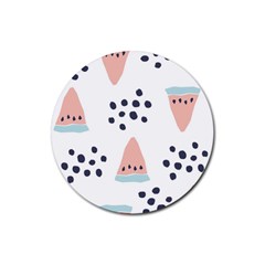 Watermelon Slice Rubber Coaster (round)  by andStretch