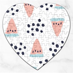 Watermelon Slice Jigsaw Puzzle (heart) by andStretch