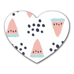 Watermelon Slice Heart Mousepads by andStretch