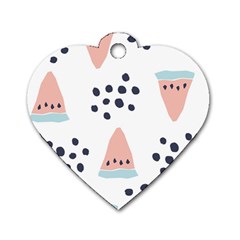 Watermelon Slice Dog Tag Heart (one Side)