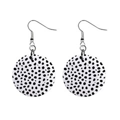 Black And White Seamless Cheetah Spots Mini Button Earrings by LoolyElzayat