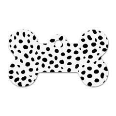 Black And White Seamless Cheetah Spots Dog Tag Bone (one Side) by LoolyElzayat