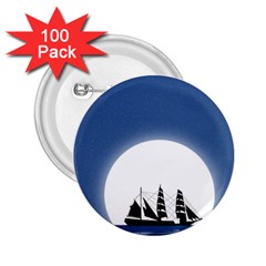 Boat Silhouette Moon Sailing 2 25  Buttons (100 Pack)  by HermanTelo