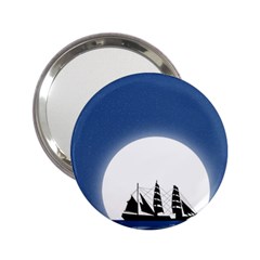 Boat Silhouette Moon Sailing 2 25  Handbag Mirrors by HermanTelo