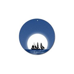 Boat Silhouette Moon Sailing Golf Ball Marker (4 Pack)