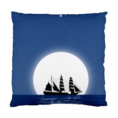 Boat Silhouette Moon Sailing Standard Cushion Case (one Side) by HermanTelo