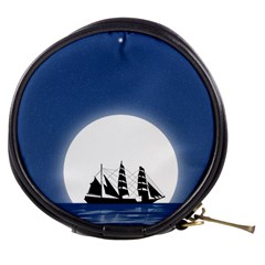 Boat Silhouette Moon Sailing Mini Makeup Bag