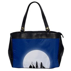 Boat Silhouette Moon Sailing Oversize Office Handbag