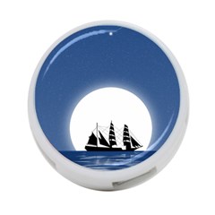 Boat Silhouette Moon Sailing 4-port Usb Hub (one Side)