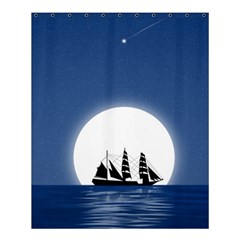 Boat Silhouette Moon Sailing Shower Curtain 60  X 72  (medium)  by HermanTelo