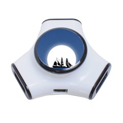 Boat Silhouette Moon Sailing 3-port Usb Hub by HermanTelo