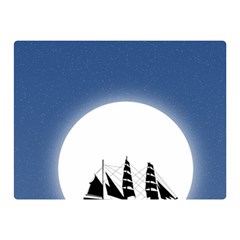 Boat Silhouette Moon Sailing Double Sided Flano Blanket (mini) 