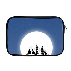 Boat Silhouette Moon Sailing Apple Macbook Pro 17  Zipper Case