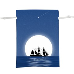 Boat Silhouette Moon Sailing  Lightweight Drawstring Pouch (xl)